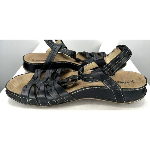 Romika Leather Sandals Slingback Summer Strappy Shoes Black Women Sz 40 US 9/9.5 - Picture 8 of 14